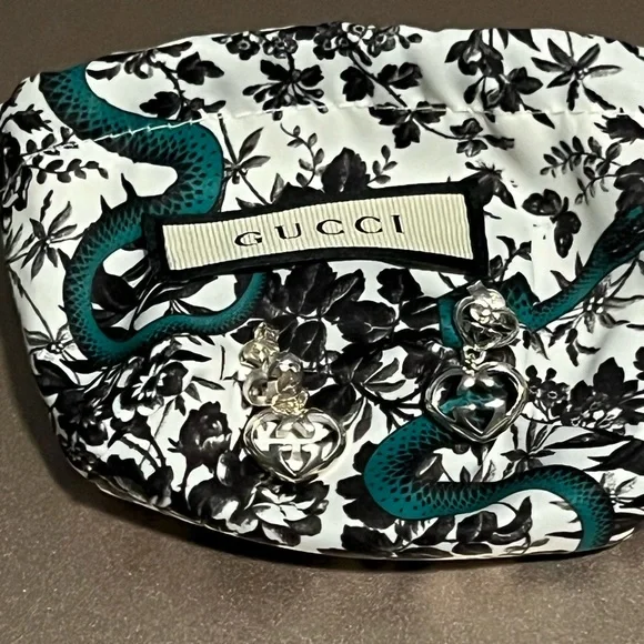 GUCCI Love Britt Double G Heart Drop Earrings